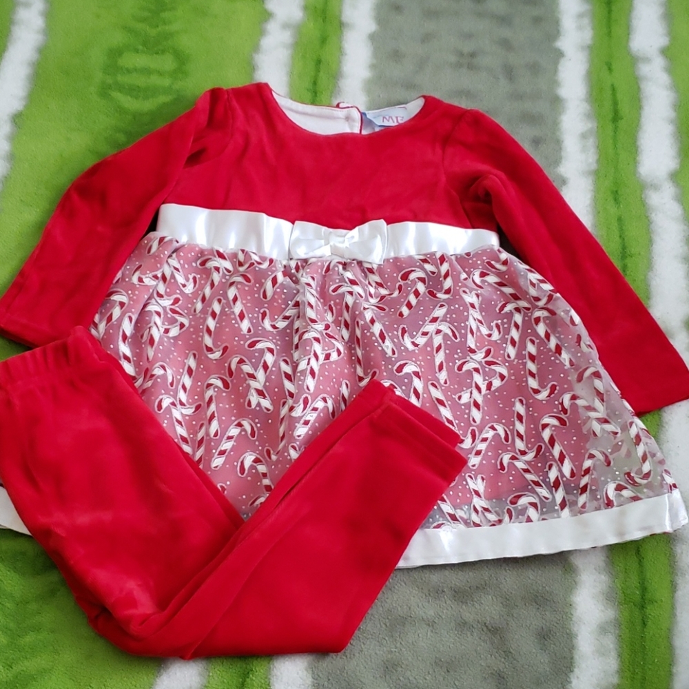 *LAST CHANCE* Candy cane dress and pants set
